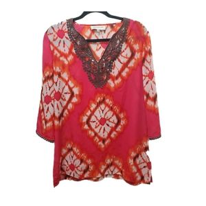 Jones New York Tie Dye Boho Blouse-L